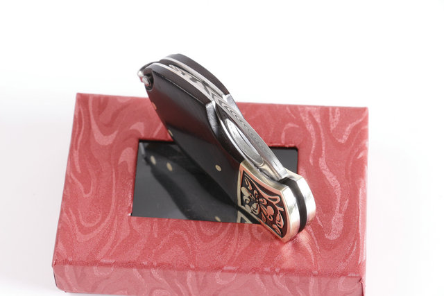 High quality  Swedish powders Damascus steel K1 keychain knife UD402289